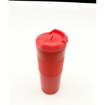 Yüksek Kaliteli Sıcak ve Soğuk French Press Çelik Termos Kupa Bardak Mug 500 ML Kahve ve Bitki Çayı - Kırmızı