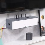Yüksek Parlak Yüzer TV Kabini Duvara Monte Medya Merkezi Kablo Kutusu ve Yönlendirici Modern TV Standı Şık Eğlence Ünitesi 60x21x16.5cm