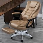 Yüksek Sırt Ergonomik Isıtmalı Yönetici Ofis Koltuğu, Ayak Dayama ve Bel Yastığı ile 7 Nokta Döner Görev Koltuğu Ev Ofis Konforu için İdeal!