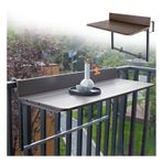Yüksekliği Ayarlanabilir Dış Mekan Balkon Masası - Katlanır Teras Bar Masası, Alüminyum Alaşımlı Çerçeve, Küçük Asılı Masa, Yük Taşıyıcısı 40 kg, Küçük Alanlar için Mükemmel (W37 cm, L120 cm)