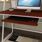 Yüksekliği Ayarlanabilir Klavye Tepsisi Ergonomik Sürgülü Klavye Rafı Fareler ve Klavyeler için Bilek Desteği ile Kolay Kurulum Yerden Tasarruf Depolama Çözümü