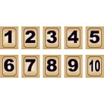Yüksel 34 Alüminyum Parlak Gold Metal Kapı Masa Dolap Numarası 10'lu Arkası Yapışkanlı - Altın - 15cm*15cm