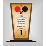 yüksel34 Masa Tenisi Turnuvası Plaketi , Ahşap Mdf Gold Levhaya Baskılı ,Kişiye Özel İsim Baskıiı