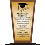 yüksel34 Öğrenci Mezuniyet Plaketi Ahşap Mdf Gold Levhaya Baskılı ,Kişiye Özel İsim Baskısı Yapılabilir
