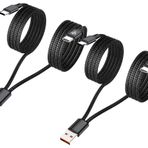 Yükseltme Çift USB-C Şarj Kablosu, 2'li Paket 4 ft, 2'si 1 arada USB A - USB C Kablosu, iPhone 15/15 Pro/15 Pro Max/15 Plus, iPad Pro/Air/Mini, Samsung S24/S23/S22/S21, Tab S9, Google, Tablet için