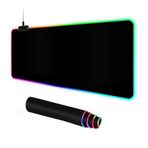 Yükseltme RGB Oyun Fare Altlığı, 13 Işık Modu Genişletilmiş Yumuşak Bilgisayar Klavye Matı Oyuncu, Masalar, PC, Ofis için Kaymaz Kauçuk Taban 35,4 x 15,7 inç