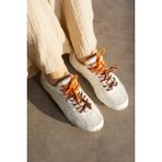 Yula Fashion Shoes Bellıve Beyaz Cilt Çift Bağcık Trend Model Sneaker