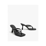 Yula Fashion Shoes Vera Kadın İnce Bantlı Küt Burun Parmak Arası Topuklu Terlik