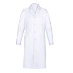 Yulang Lab Coat Chemistry Lab Palto Doktor Mont Beyaz Erkek Kadın İş Ceketi Uzun Kollu Pamuk İş Kıyafeti Önlük Beyaz