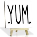 Yum Mutfak Tabelaları Standlı Ahşap Plaket Çiftlik Evi Ev Dekoru Ülke Mutfak Dekor İşareti Rustik Mutfak Dekoru Masa Dekorasyonu Ev Yemek Odası Kahve Rafı Masa Bar Oturma Odası Tezgahı - FS441