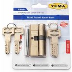 Yuma Kapı Kilidi Silindiri 2+3 Anahtarlı 68MM Bilyalı Tuzaklı Kapı Göbeği - Saten