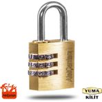 YUMA ŞİFRELİ ASMA KİLİT 30 MM PİRİNÇ GÖVDE