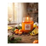 YümanınYumağı Mandalina Limon ve Çam Kokulu Doğal %100 Soya Wax 200cc Kapaklı Cam Kavanoz Mum