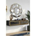 Yumedi Design DA1206AG - Kerem Dresuar , Antre Hol Rafı, Duvara Montaj Tv Sehpası 120CM Antrasit- Gold - Antrasit - Altın