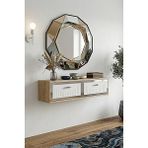 Yumedi Design DA1206DBS - Kerem Dresuar , Antre Hol Rafı, Duvara Montaj Tv Sehpası 120CM Safirmeşe- Beyaz- Silver - Beyaz - Safir Meşe