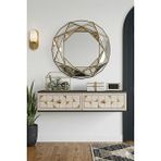 Yumedi Design DA1207ATG - Rabbit Dresuar , Antre Hol Rafı, Duvara Montaj Tv Sehpası 120CM Antrasit- Traverten- Gold - Antrasit - Gold