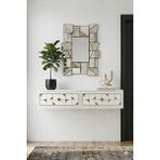 Yumedi Design DA1207BG - Rabbit Dresuar , Antre Hol Rafı, Duvara Montaj Tv Sehpası 120CM Beyaz- Gold - Beyaz - Altın