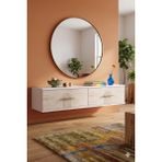 Yumedi Design DA1215BT - Shumen Dresuar , Antre Hol Rafı, Duvara Montaj Tv Sehpası 120CM Beyaz-Traverten