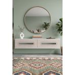 Yumedi Design DA1220BTS - Ethema Dresuar , Antre Hol Rafı, Duvara Montaj Tv Sehpası 120CM Beyaz-Traverten-Silver