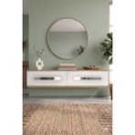 Yumedi Design DA1220DBS - Ethema Dresuar , Antre Hol Rafı, Duvara Montaj Tv Sehpası 120CM Safirmeşe-Beyaz-Silver - Beyaz - Safir Meşe