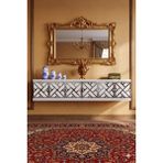 Yumedi Design DA1238BS - Biga Dresuar , Antre Hol Rafı, Duvara Montaj Tv Sehpası 120CM Beyaz-Silver - Beyaz - Gümüş