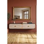 Yumedi Design DA1297 - Elifa Dresuar , Antre Hol Rafı, Duvara Montaj Tv Sehpası 120CM - Antrasit - Gold