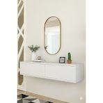 Yumedi Design DA1299B - Didema Dresuar , Antre Hol Rafı, Duvara Montaj Tv Sehpası 120CM Beyaz