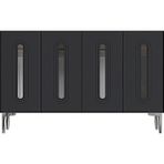 Yumedi Design KA1206AS - Ethema Konsol, Tv Sehpası, Çok Amaçlı Dolap ve Kahve Köşesi 120CM Antrasit-Silver - Antrasit - Gümüş