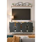Yumedi Design KA1207AS - Kerem Konsol, Tv Sehpası, Çok Amaçlı Dolap ve Kahve Köşesi 120CM Antrasit-Silver - Antrasit - Gümüş
