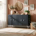 Yumedi Design KA1209AS - Kanel Konsol ,tv Sehpası , Çok Amaçlı Dolap, Kahve Köşesi 120CM Antrasit-Silver - Antrasit - Gümüş