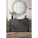 Yumedi Design KA1211A - Gümüş Konsol, Tv Sehpası, Çok Amaçlı Dolap ve Kahve Köşesi 120CM Antrasit