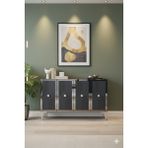 Yumedi Design KA1216AS - Temtem Konsol ,tv Sehpası , Çok Amaçlı Dolap,kahve Köşesi 120 cm Antrasit-Silver - Antrasit - Gümüş