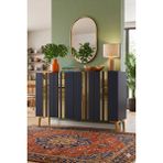 Yumedi Design KA1230AG - Sofia Konsol, Tv Sehpası, Çok Amaçlı Dolap ve Kahve Köşesi 120CM Antrasit-Gold - Antrasit - Altın