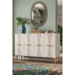 Yumedi Design KA1232BT - Merve Konsol, Tv Sehpası, Çok Amaçlı Dolap ve Kahve Köşesi 120CM Beyaz-Traverten - Beyaz Mermer