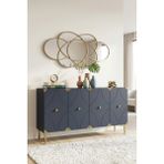 Yumedi Design KA1297AG - Elifa Konsol, Tv Sehpası, Çok Amaçlı Dolap ve Kahve Köşesi 120CM Antrasit- Gold - Antrasit - Altın