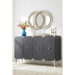 Yumedi Design KA1297AS - Elifa Konsol, Tv Sehpası, Çok Amaçlı Dolap ve Kahve Köşesi 120CM Antrasit- Silver - Antrasit - Gümüş