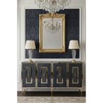 Yumedi Design KA1510AG - Duru Konsol, Tv Sehpası, Çok Amaçlı Dolap ve Kahve Köşesi 150CM Antrasit-Gold - Antrasit - Altın