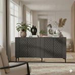 Yumedi Design KA1512A - Defne Konsol, Tv Sehpası, Çok Amaçlı Dolap ve Kahve Köşesi 150CM Antrasit