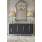 Yumedi Design KA1520AS - Ethema Konsol, Tv Sehpası, Çok Amaçlı Dolap ve Kahve Köşesi 150CM Antrasit-Silver - Antrasit - Gümüş