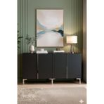 Yumedi Design KA1524AS - Yiğit Konsol, Tv Sehpası, Çok Amaçlı Dolap ve Kahve Köşesi 150CM Antrasit-Silver - Antrasit - Gümüş