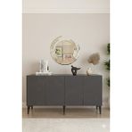 Yumedi Design KA1525A - Gümüş Konsol, Tv Sehpası, Çok Amaçlı Dolap ve Kahve Köşesi 150CM Antrasit