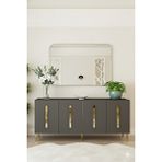 Yumedi Design KA1810AG - Ethema Konsol ,tv Sehpası , Çok Amaçlı Dolap, Kahve Köşesi 180 cm Antrasit-Gold - Antrasit - Altın