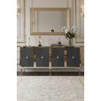 Yumedi Design KA1811AG - Temtem Konsol ,tv Sehpası , Çok Amaçlı Dolap, Kahve Köşesi 180 cm Antrasit-Gold - Antrasit - Altın