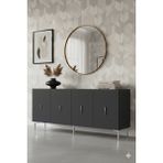 Yumedi Design KA1812AS - Ayshe Konsol ,tv Sehpası , Çok Amaçlı Dolap, Kahve Köşesi 180 cm Antrasit-Silver - Antrasit - Gümüş