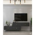 Yumedi Design TDA1203A - Miko 2li Duvara Montaj Tv Stand 120CM+120CM Antrasit