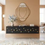 Yumedi Design TDA1207AG -Rabbit Duvara Montaj Tv Stand , Tv Sehpası 120CM Antrasit-Gold - Antrasit - Altın