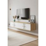 Yumedi Design TDA1232DB -Merve Duvara Montaj Tv Stand , Tv Sehpası 120CM Safirmeşe-Beyaz - Safirmeşe - Beyaz