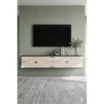 Yumedi Design TDA1297ATS -Elifa Duvara Montaj Tv Stand , Tv Sehpası 120CM Antrasit-Traverten-Silver - Antrasit - Silves