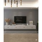 Yumedi Design TDA2401B - Miko Double Duvara Montaj Tv Stand 120CM+120CM =240CM Beyaz