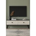 Yumedi Design TSA1202AT - Dündar Tv Stand , Tv Sehpası 120CM Antrasit-Traverten - Antrasit - Traverten